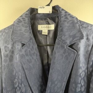 Danillo Sz 6 Mother Of The Bride Skirt Dress Jacket‎ Piece Navy Leopard Print